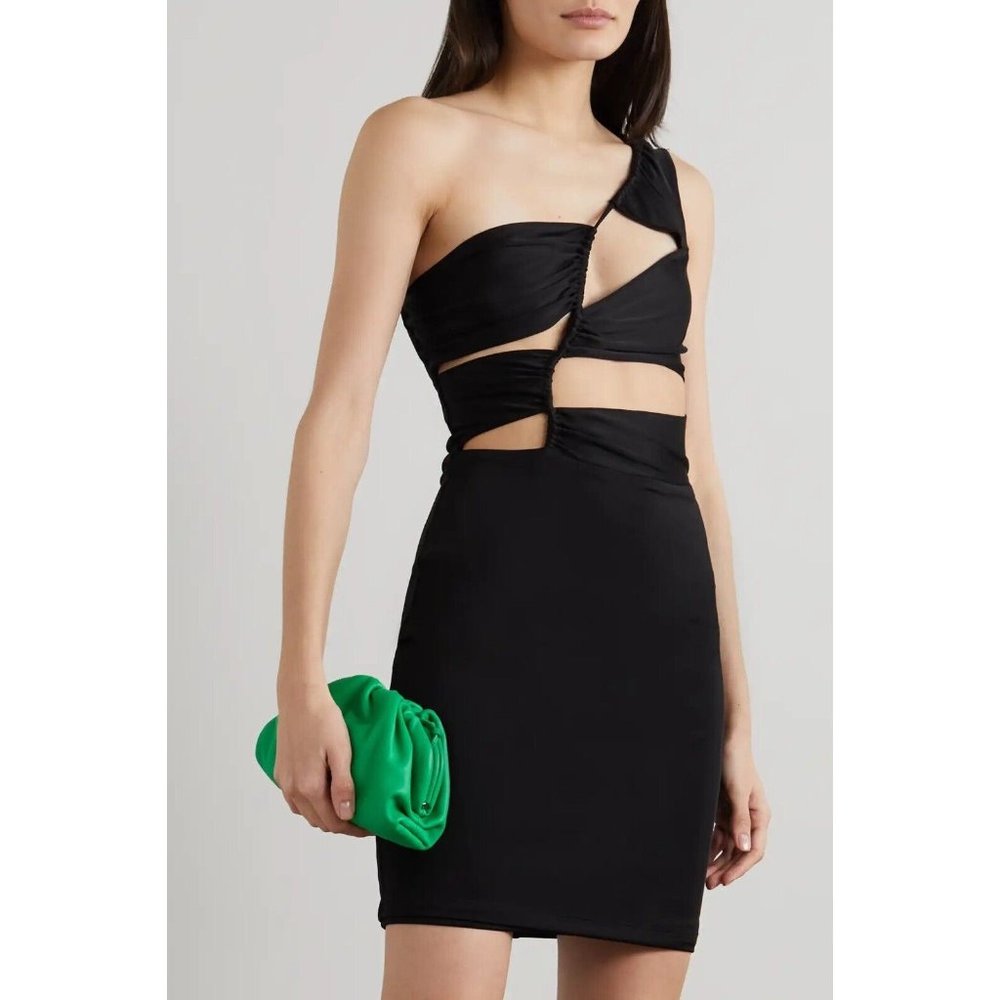 ET OCHS Mila One Shoulder Mini Dress Black Cut Out